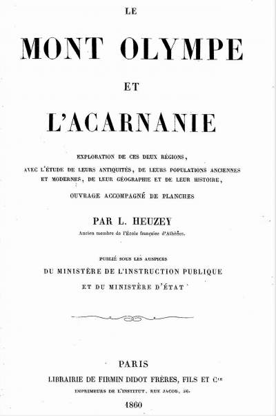 εξώφυλλο βιβλίου Le Mont Olympe et L'Acarnanie